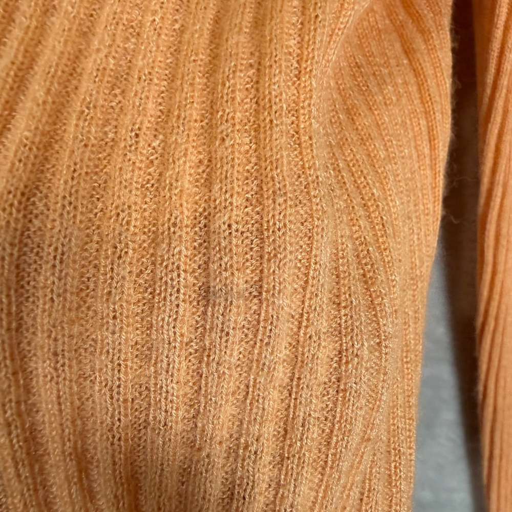New Vince Cashmere Silk Ribbed Shrunken Button Cardigan Sweater Cantelope XL - Picture 12 of 14
